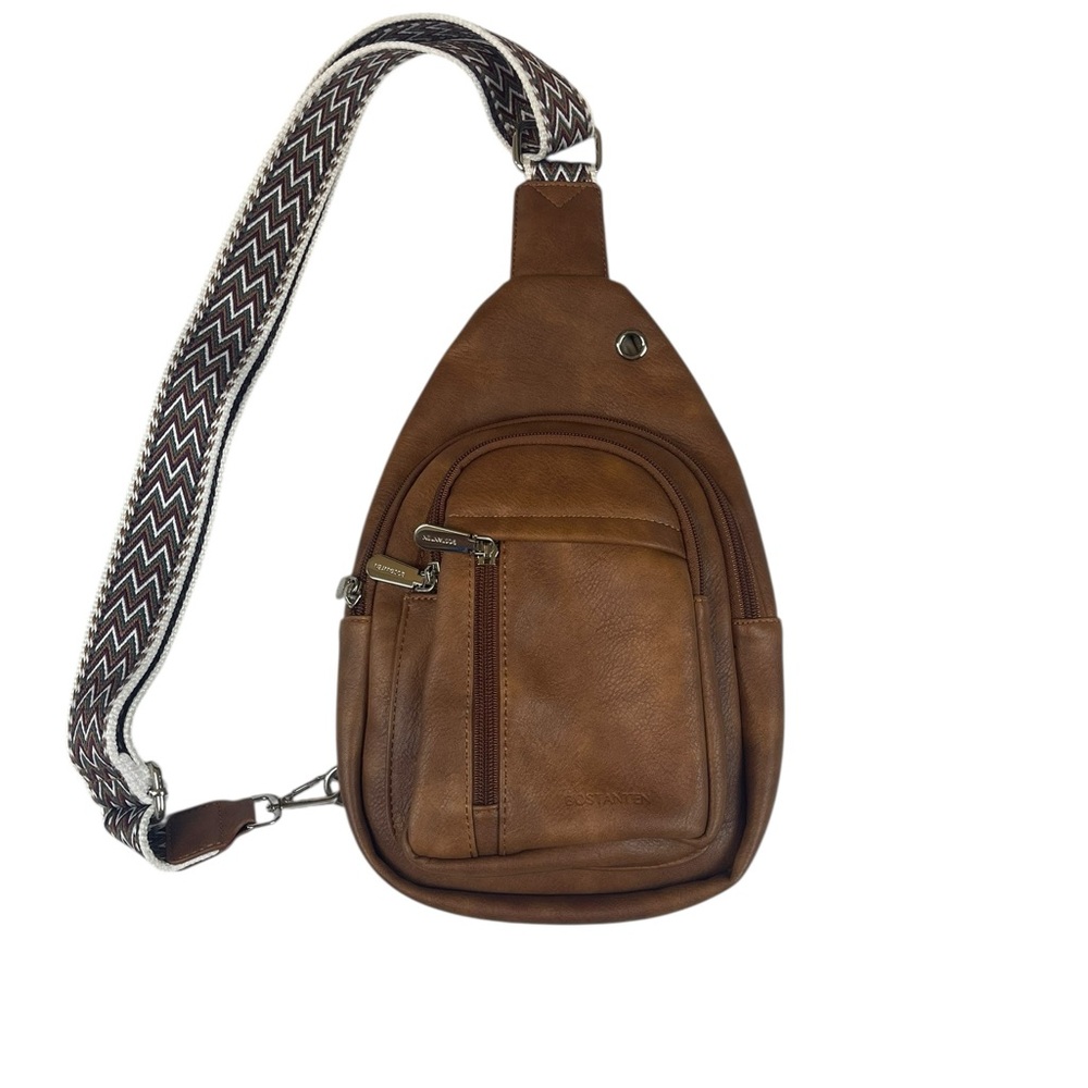 Bostanten Aurora Chevron Patterned Sling Bag with Adjustable Guitar Strap